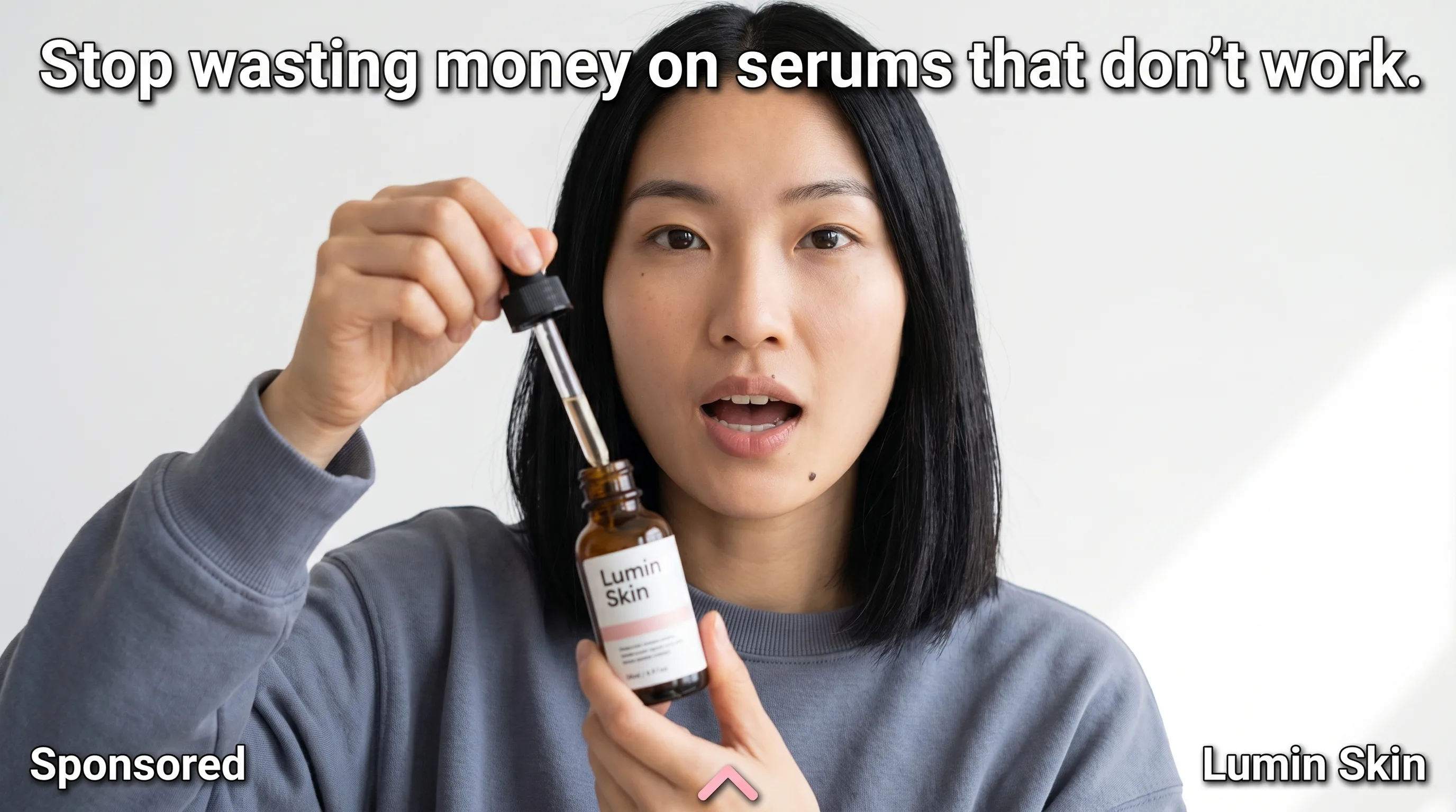 Playcut benchmark V1: direct-pain hook for Lumin Skin vitamin C serum